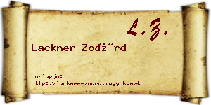 Lackner Zoárd névjegykártya